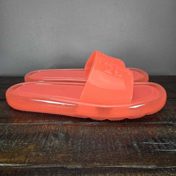 Tory Burch Bubble Jelly Womens Size 10 Big Logo Beach Sandal Slides Pink - Picture 1 of 10